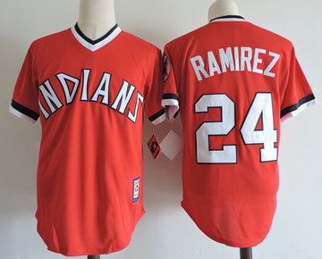 Manny Ramirez Cleveland Guardians red Cooperstown jersey