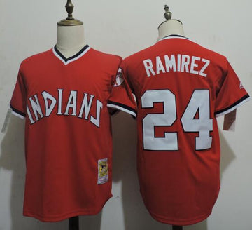 Manny Ramirez Cleveland Guardians red Throwback jersey