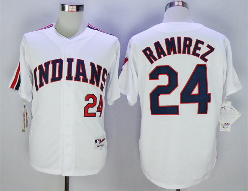 Manny Ramirez Cleveland Guardians white Throwback jersey