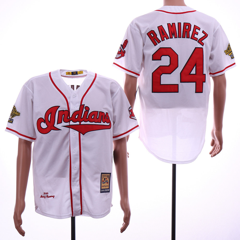 Manny Ramirez Cleveland Guardians white Cooperstown jersey