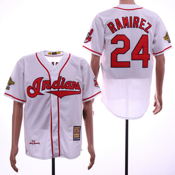 Manny Ramirez Cleveland Guardians white Cooperstown jersey