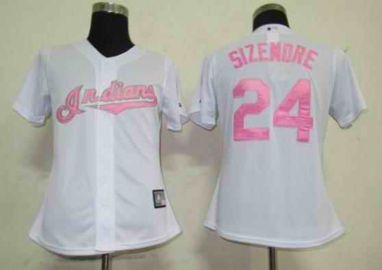Sizemore White Cleveland Guardians pink jersey