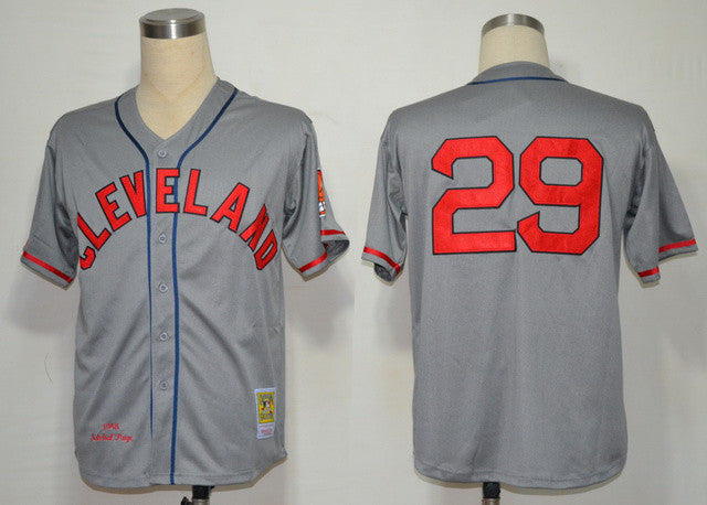 Satchel Paige Cleveland Guardians grey Throwback jersey
