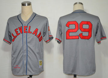 Satchel Paige Cleveland Guardians grey Throwback jersey
