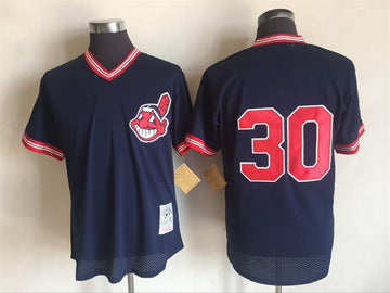 Joe Carter Cleveland Guardians navy Cooperstown jersey