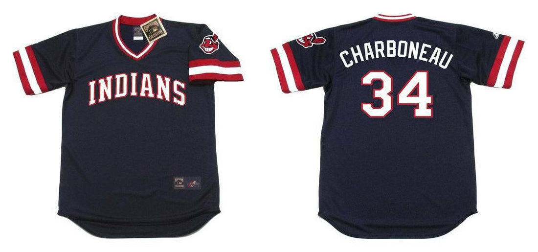 Joe Charboneau Cleveland Guardians black Throwback jersey