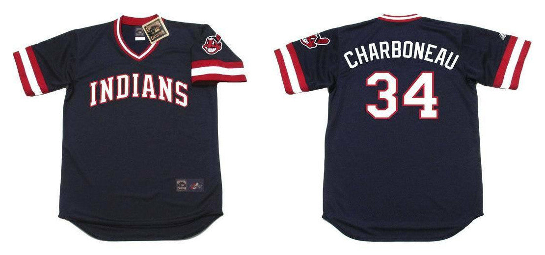 Joe Charboneau Cleveland Guardians black Throwback jersey