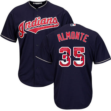 Abraham Almonte Cleveland Guardians navy jersey