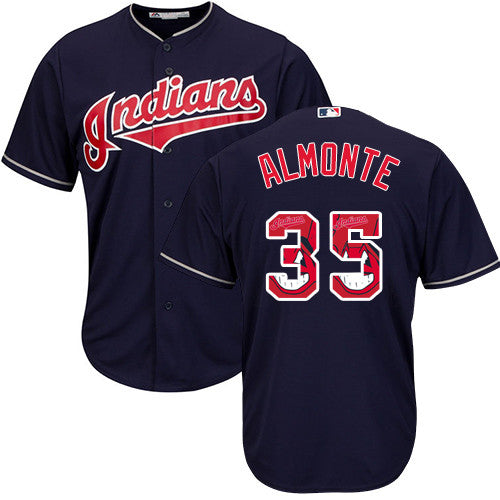 Abraham Almonte Cleveland Guardians navy jersey