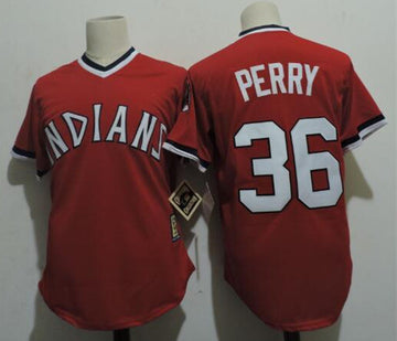Gaylord Perry Cleveland Guardians red Throwback jersey