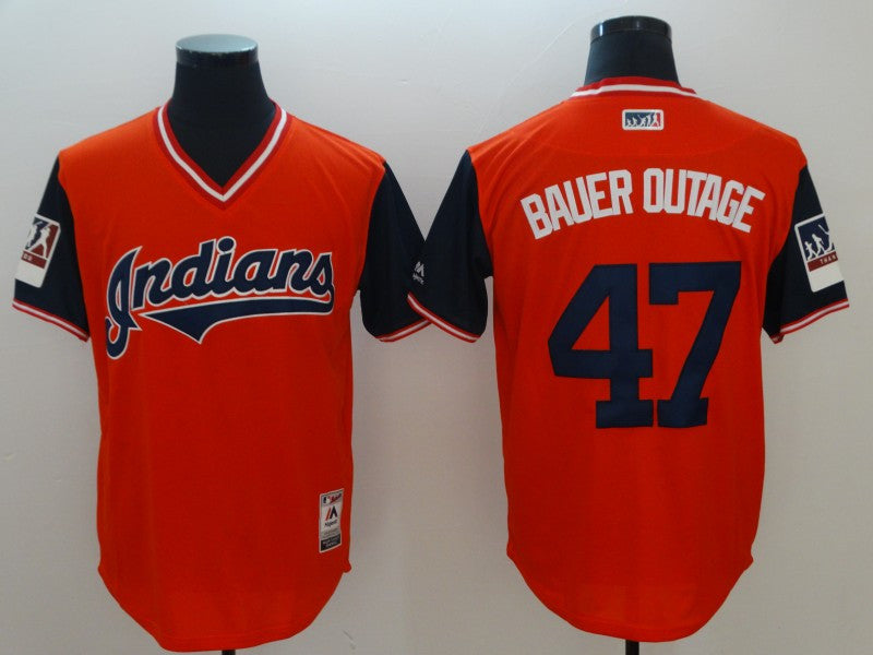 Trevor Bauer Outage Cleveland Guardians orange Authentic jersey