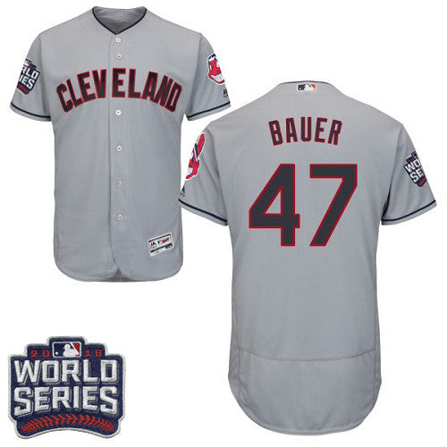 Trevor Bauer Cleveland Guardians gray jersey