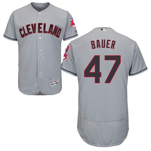 Trevor Bauer Cleveland Guardians gray jersey
