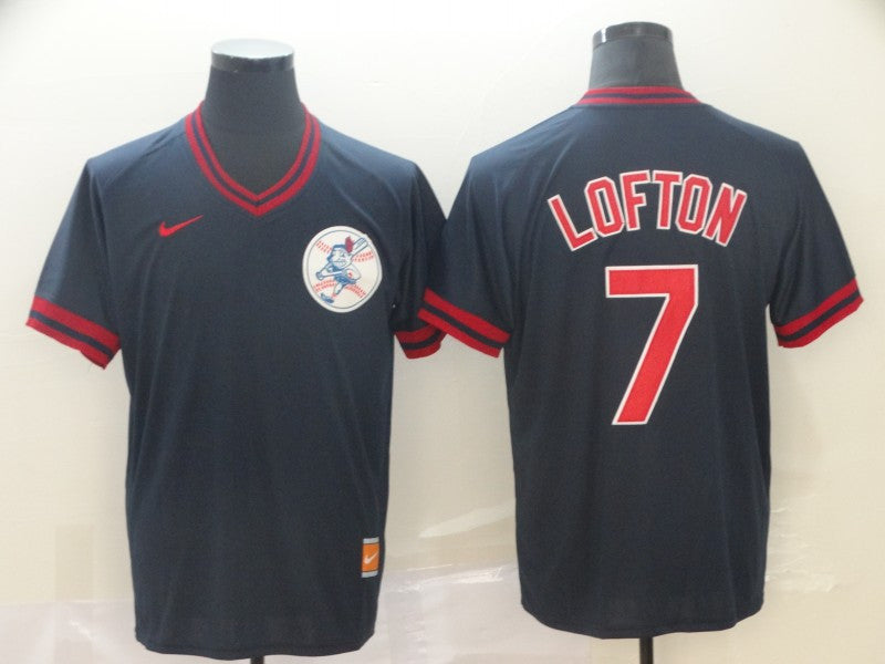 Kenny Lofton Cleveland Guardians black Throwback jersey