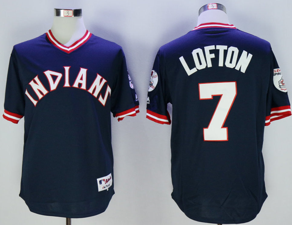 Kenny Lofton Cleveland Guardians navy jersey
