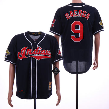 Carlos Baerga Cleveland Guardians navy Cooperstown jersey