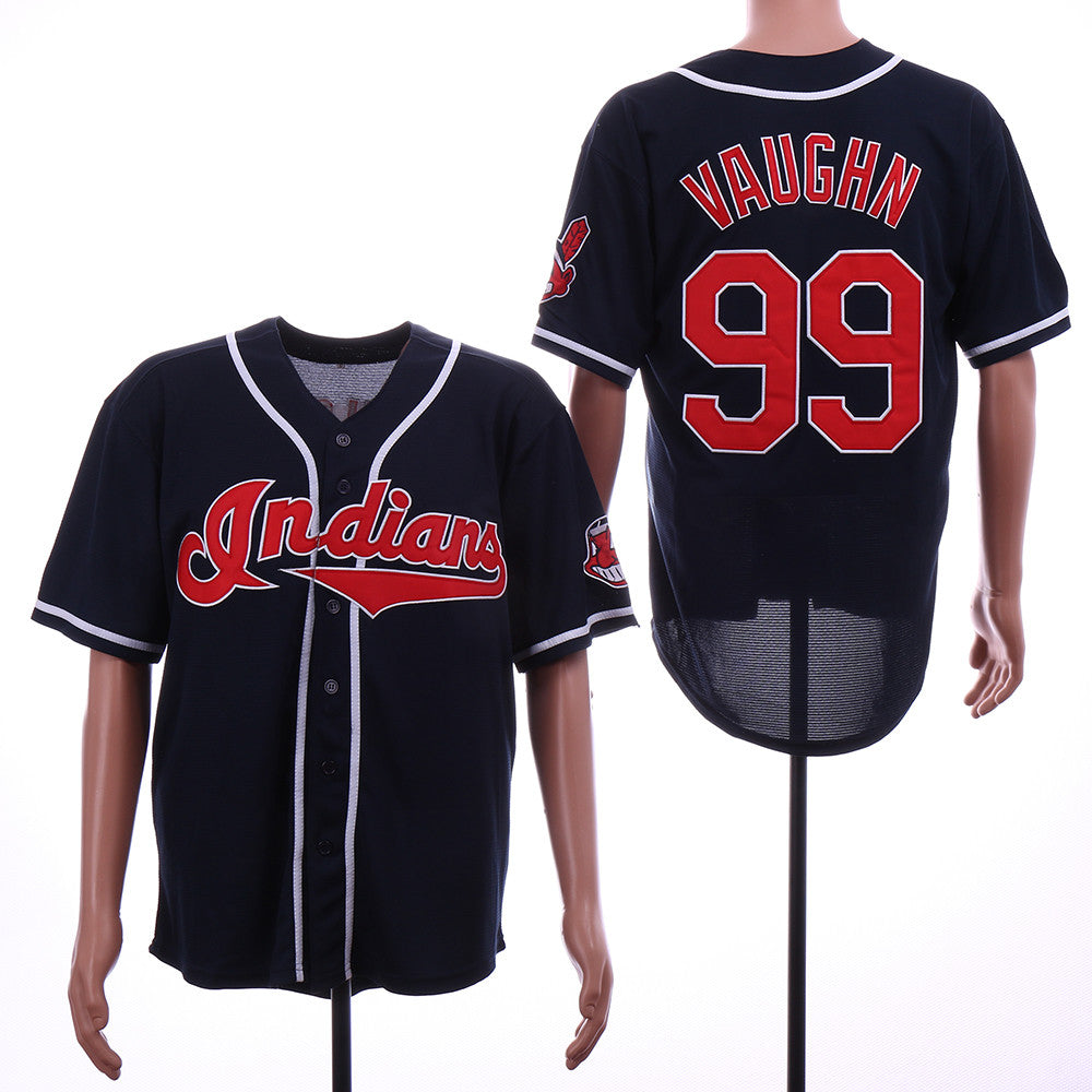 Ricky Vaughn Cleveland Guardians navy Throwback jersey