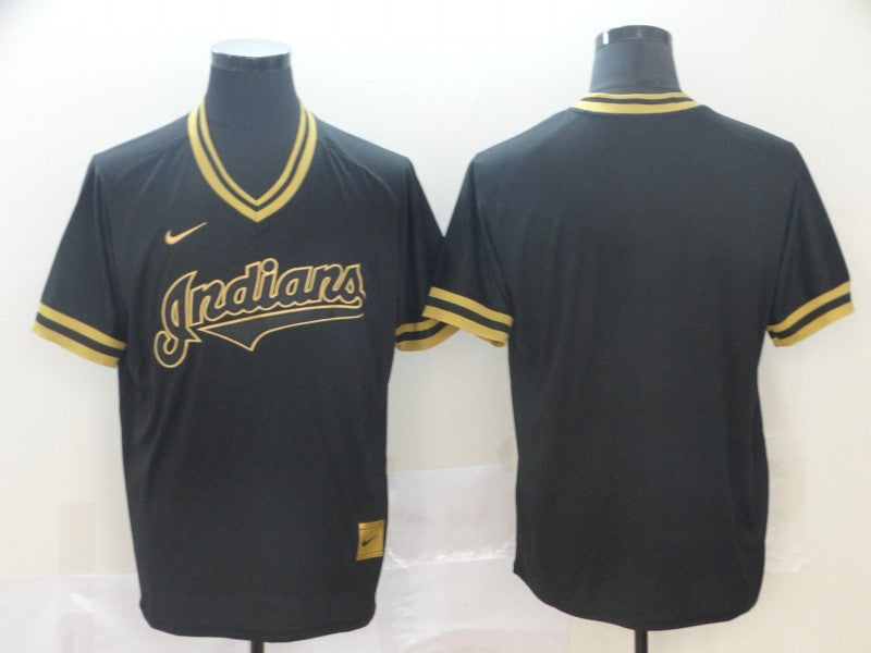 Blank Black Cleveland Guardians gold Legend jersey