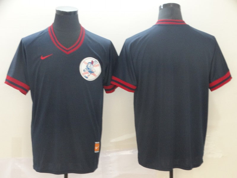 Custom Cleveland Guardians black Throwback jersey