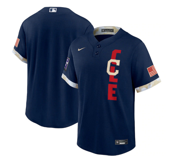 Custom Cleveland Guardians navy All-Star jersey