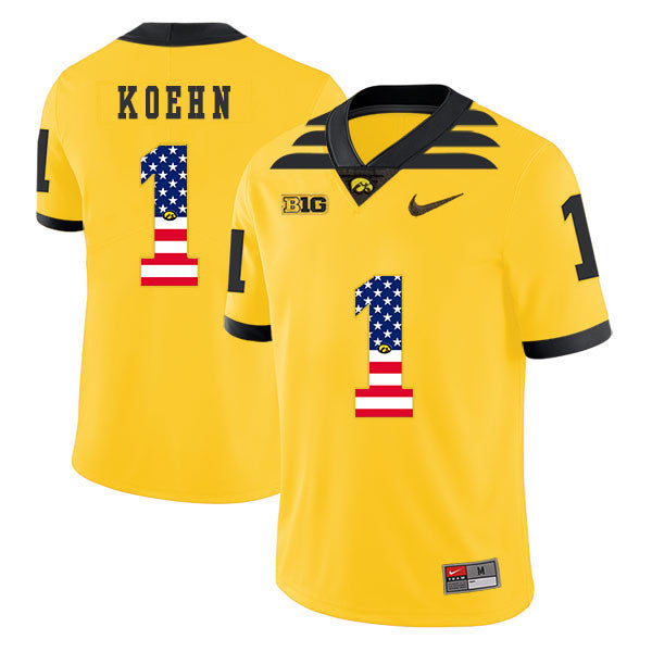 Marshall Koehn Pasat Iowa Hawkeyes yellow jersey