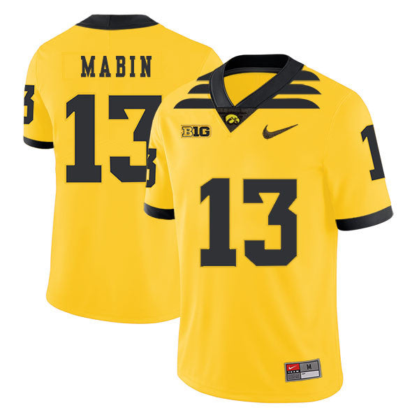 Henry Mabin Iowa Hawkeyes yellow jersey