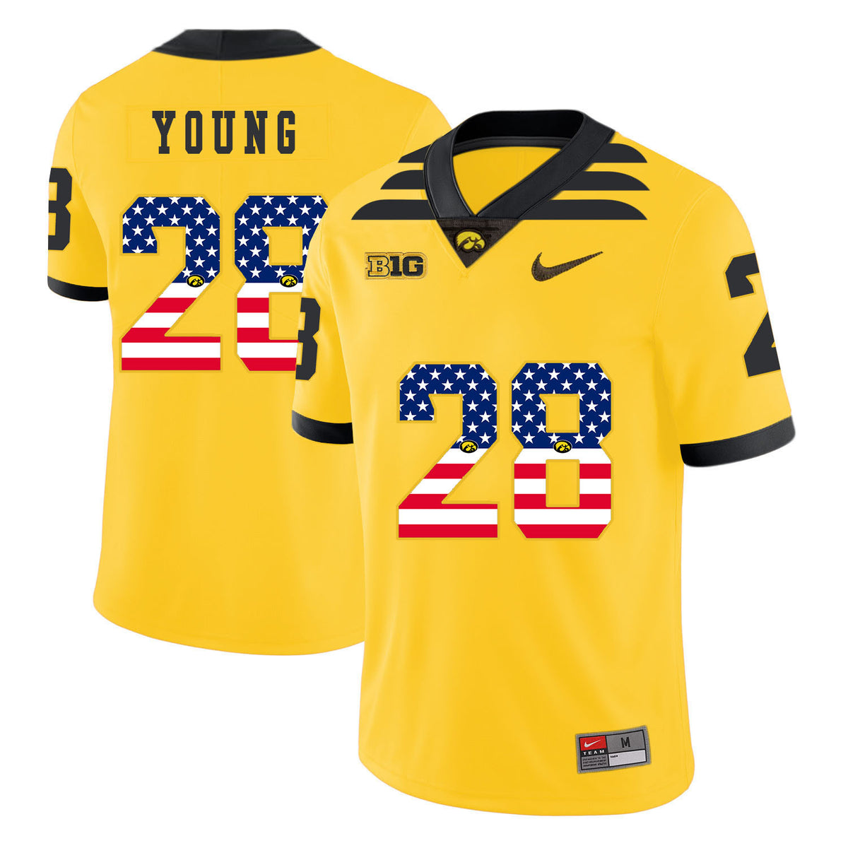 Toren Young Iowa Hawkeyes yellow jersey
