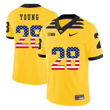 Toren Young Iowa Hawkeyes yellow jersey