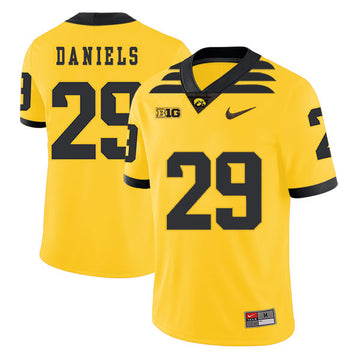 LeShun Daniels Iowa Hawkeyes yellow jersey