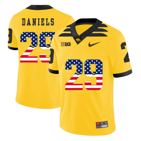 LeShun Daniels Iowa Hawkeyes yellow jersey