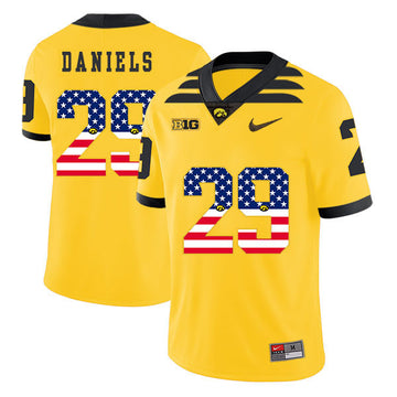LeShun Daniels Iowa Hawkeyes yellow jersey
