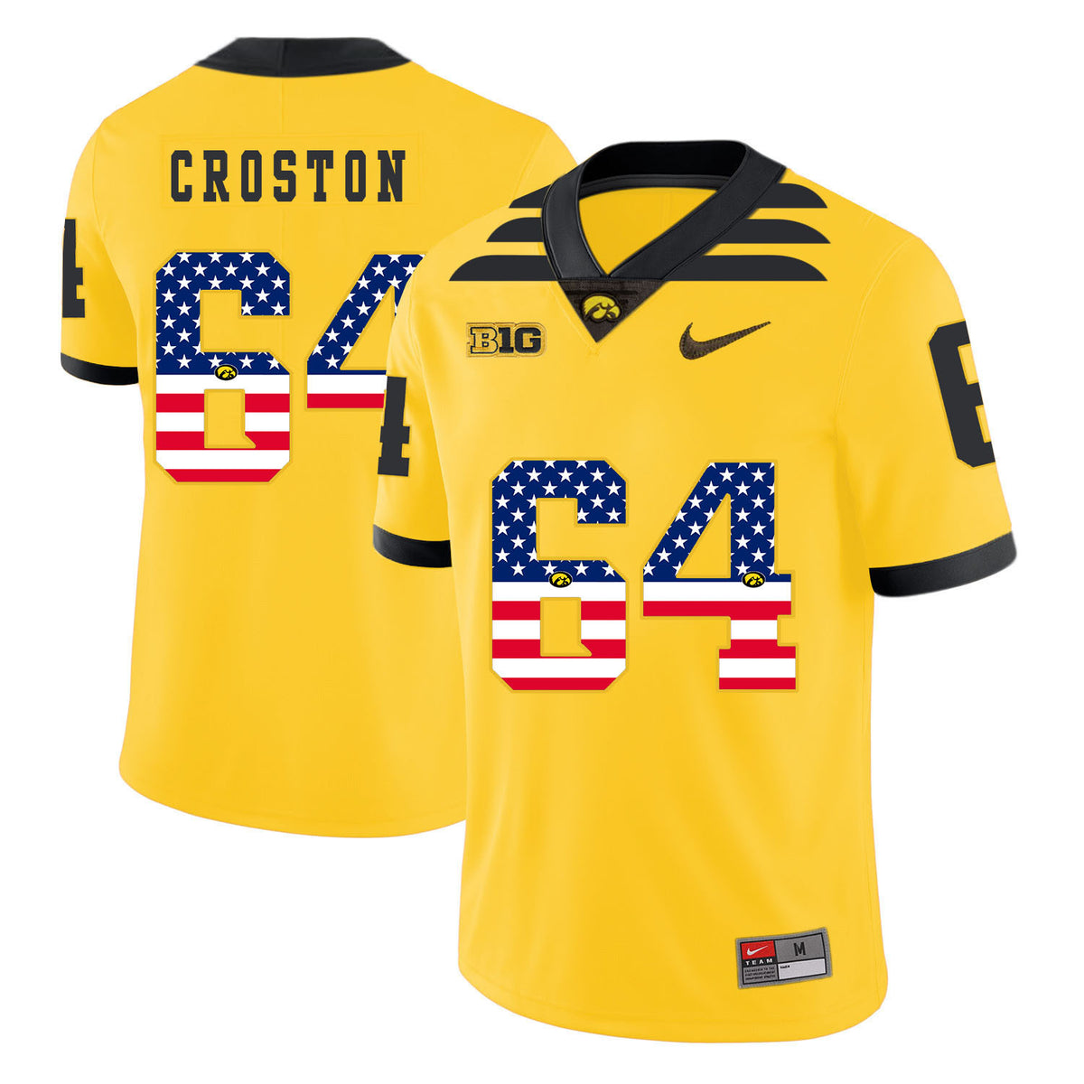 Cole Croston Iowa Hawkeyes yellow jersey