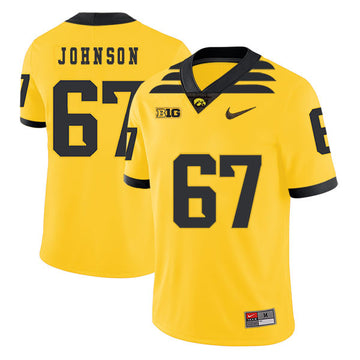 Jaleel Johnson Iowa Hawkeyes yellow jersey
