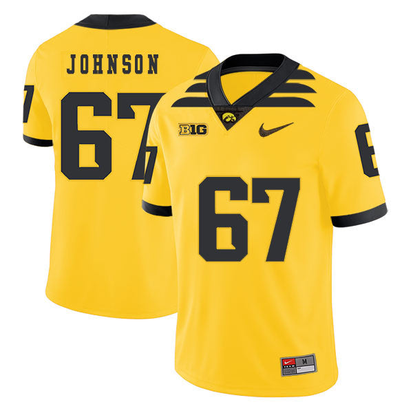 Jaleel Johnson Iowa Hawkeyes yellow jersey
