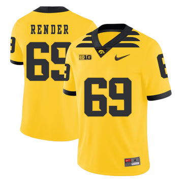 Keegan Render Iowa Hawkeyes yellow jersey