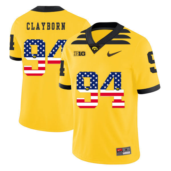 Adrian Clayborn Iowa Hawkeyes yellow jersey