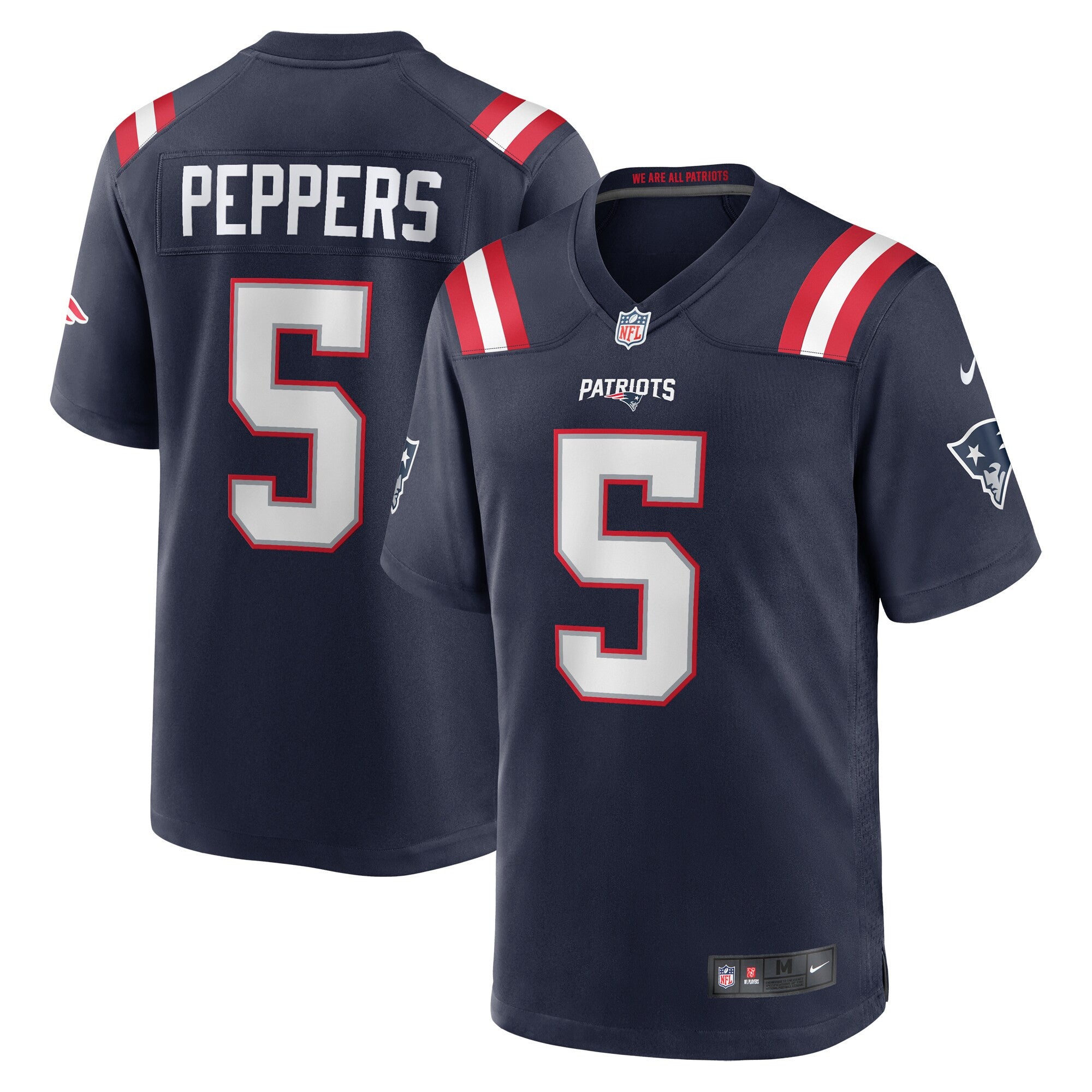 Jabrill Peppers New England Patriots navy Game jersey