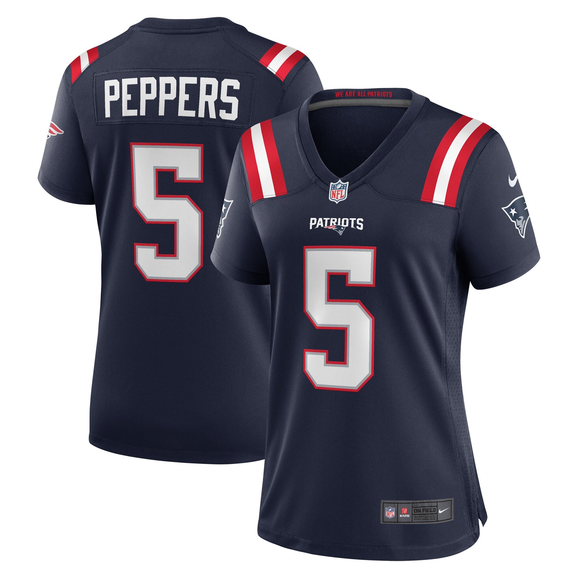 Jabrill Peppers New England Patriots navy Game jersey