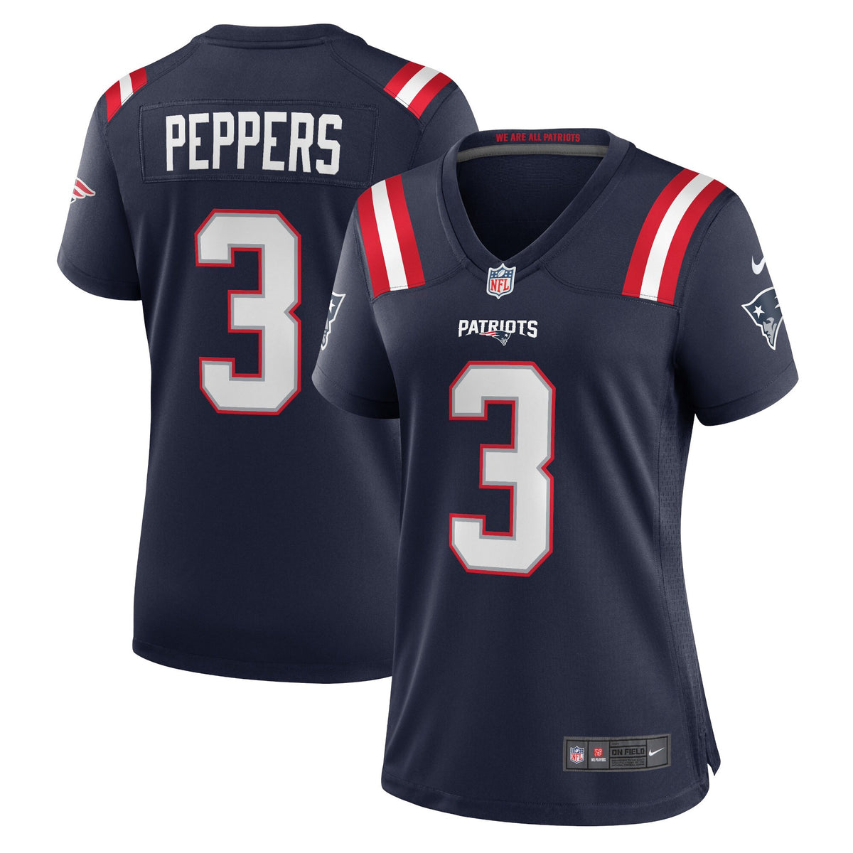 Jabrill Peppers New England Patriots navy jersey