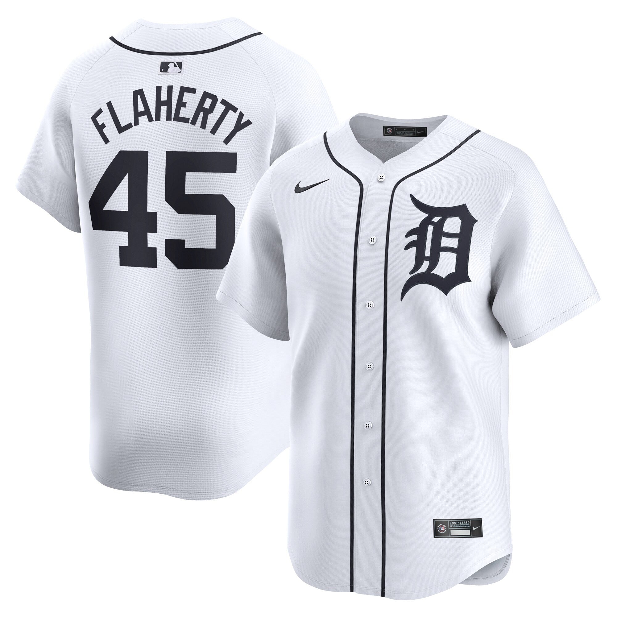 Jack Flaherty Detroit Tigers white Limited jersey