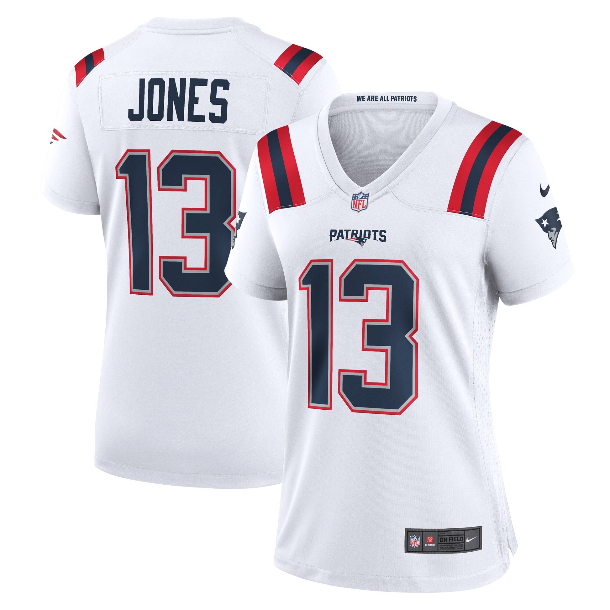 Jack Jones New England Patriots white Game jersey