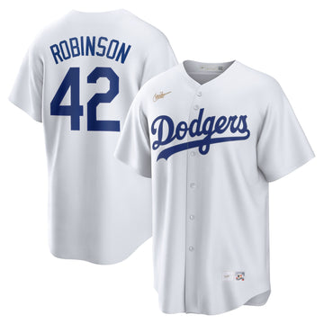 Jackie Robinson Los Angeles Dodgers white Cooperstown jersey