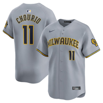Jackson Chourio Milwaukee Brewers gray Limited jersey