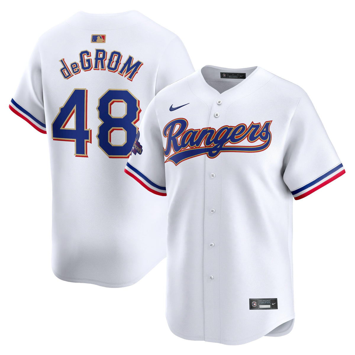 Jacob Degrom Texas Rangers gold Limited jersey
