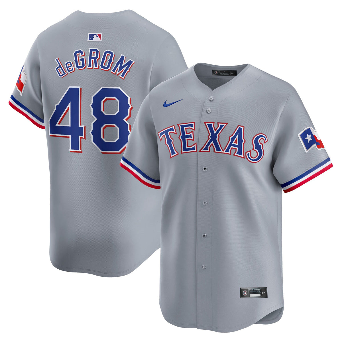 Jacob Degrom Texas Rangers gray Limited jersey