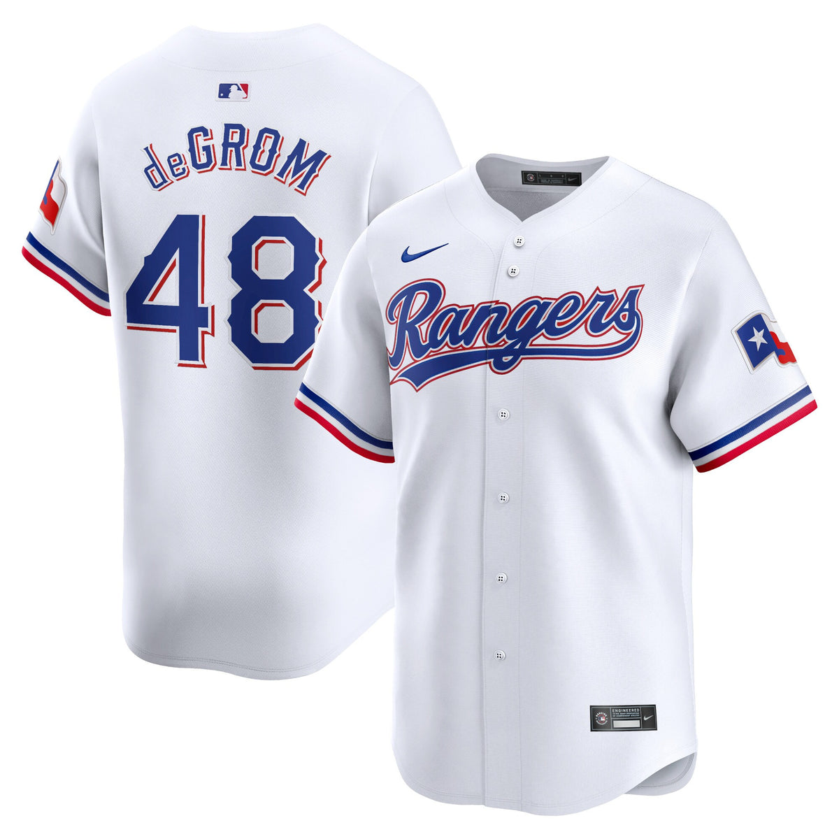 Jacob Degrom Texas Rangers white Limited jersey