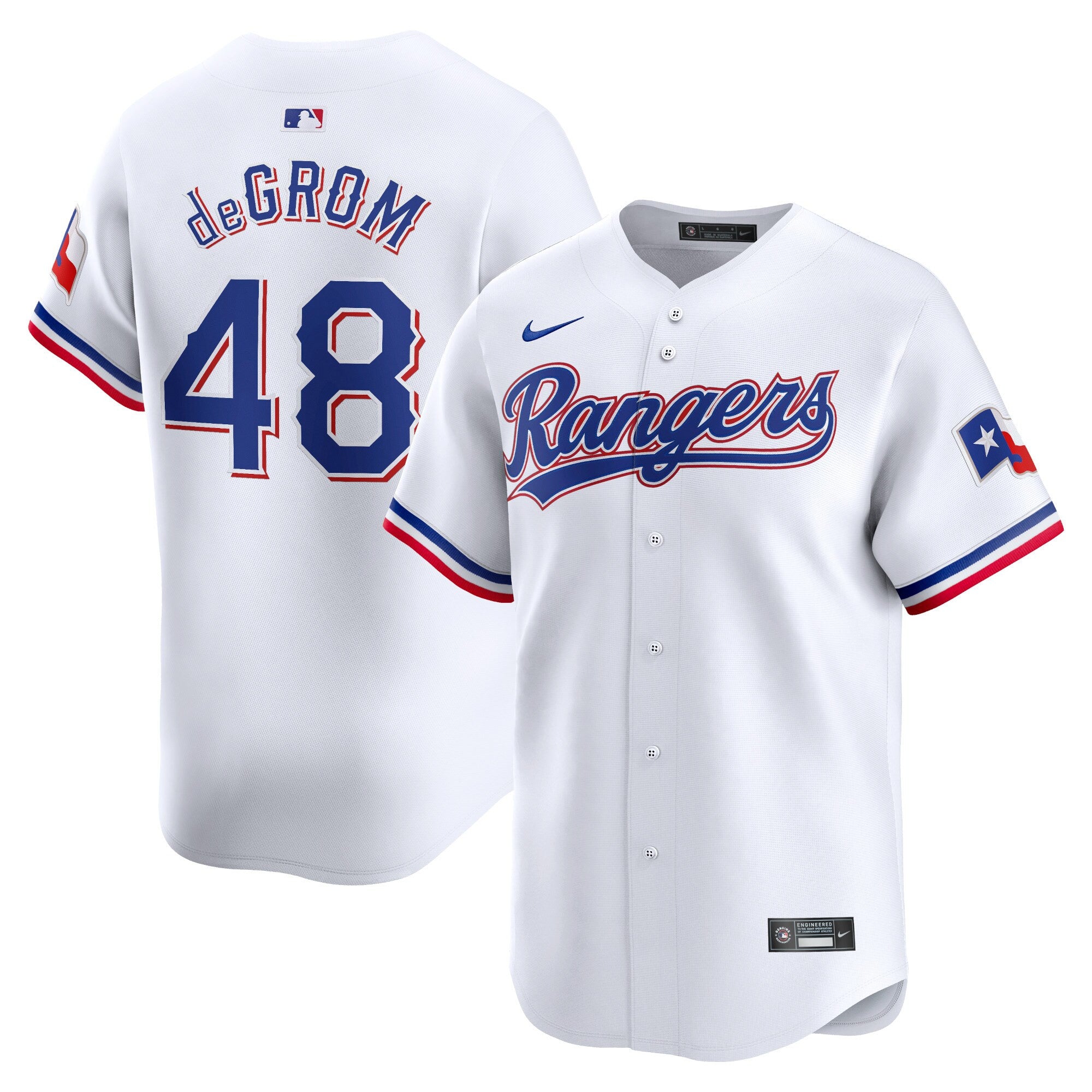 Jacob Degrom Texas Rangers white Limited jersey