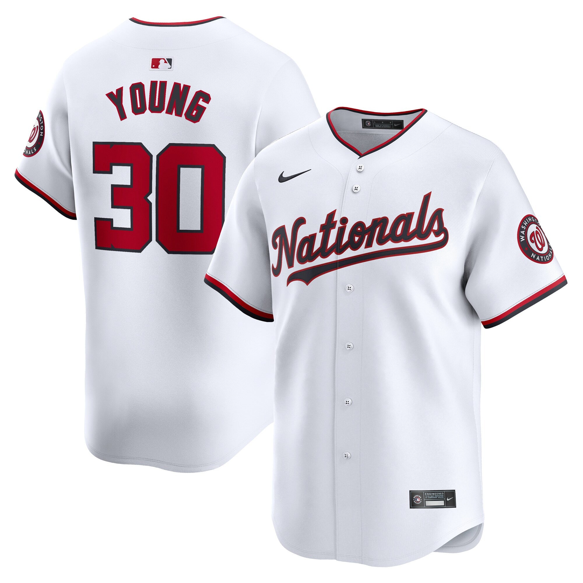 Jacob Young Washington Nationals white Limited jersey