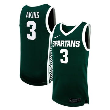 Jaden Akins Michigan State Spartans green jersey