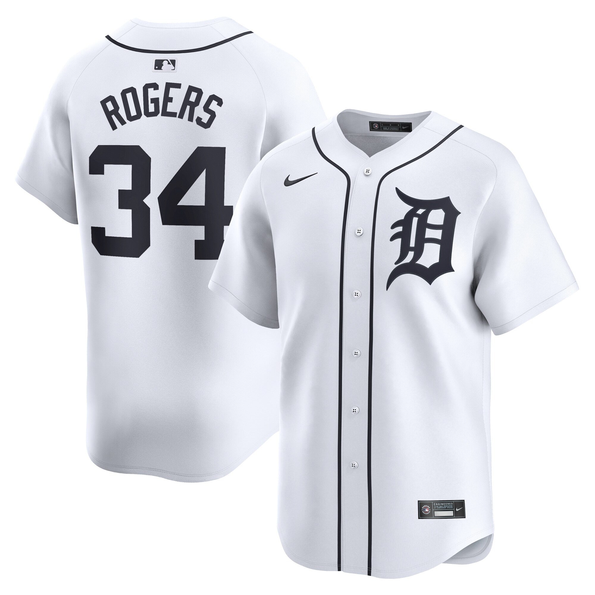 Jake Rogers Detroit Tigers white Limited jersey